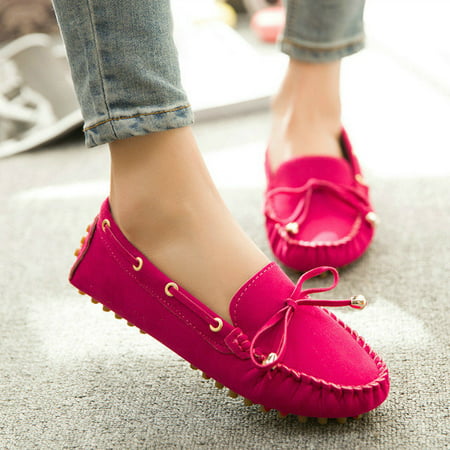 Fashion Womens Casual Loafers Moccasin Suede Ballerina Ballet Slip On Flat Shoes